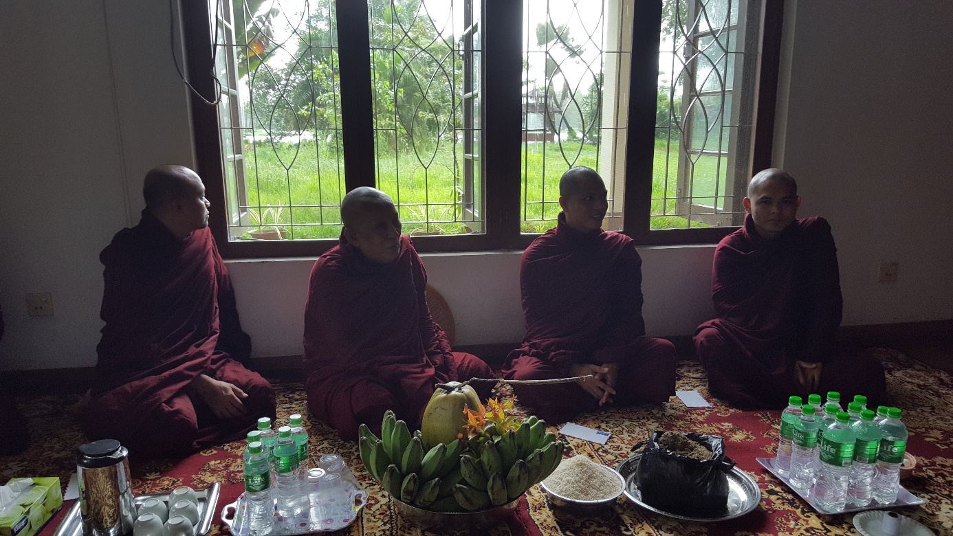 monks during the ceremony at SEEDS property 