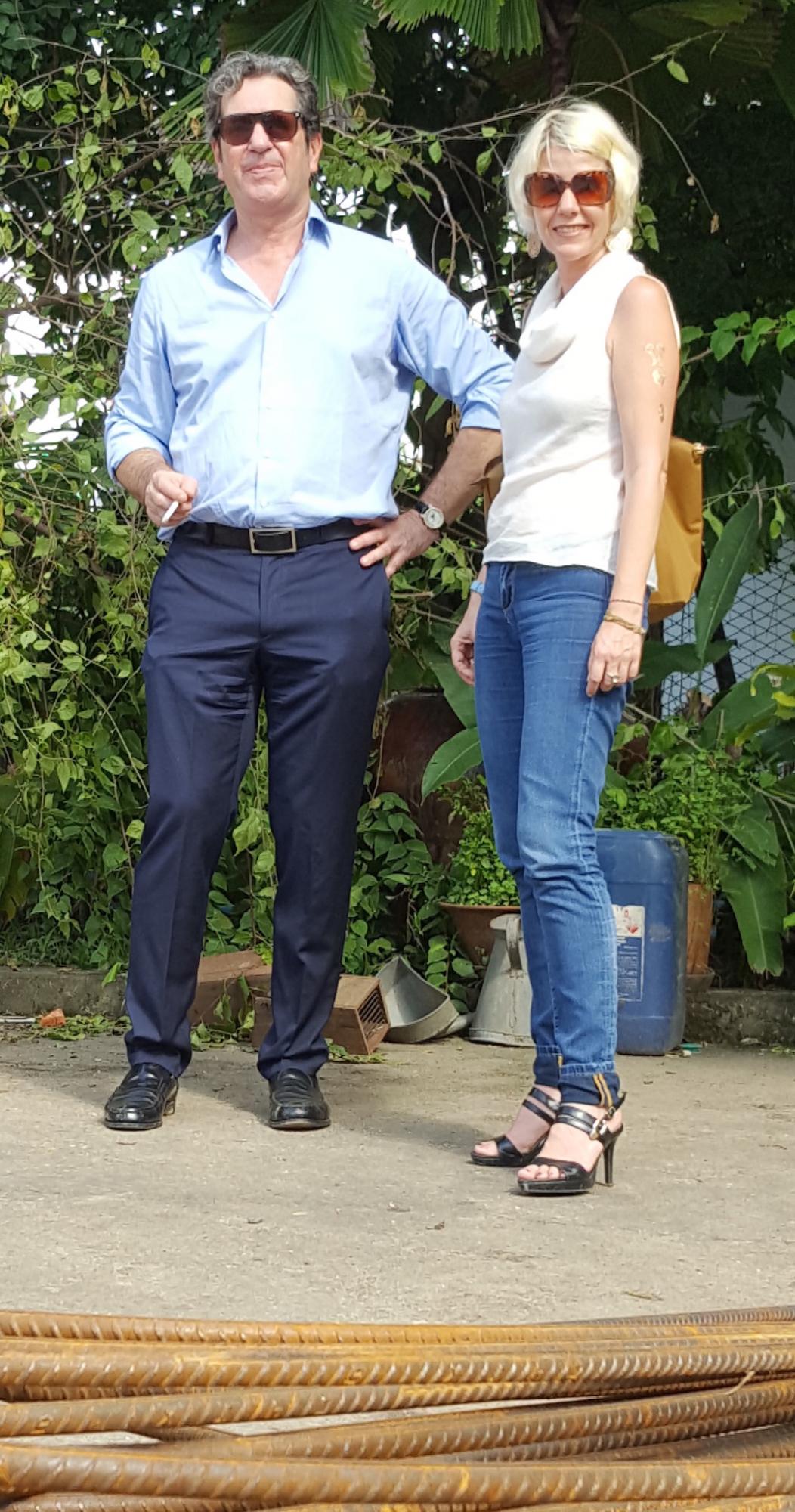 Franz von Merhart and Lucia Eppisser at one of the frequent inspections on site.