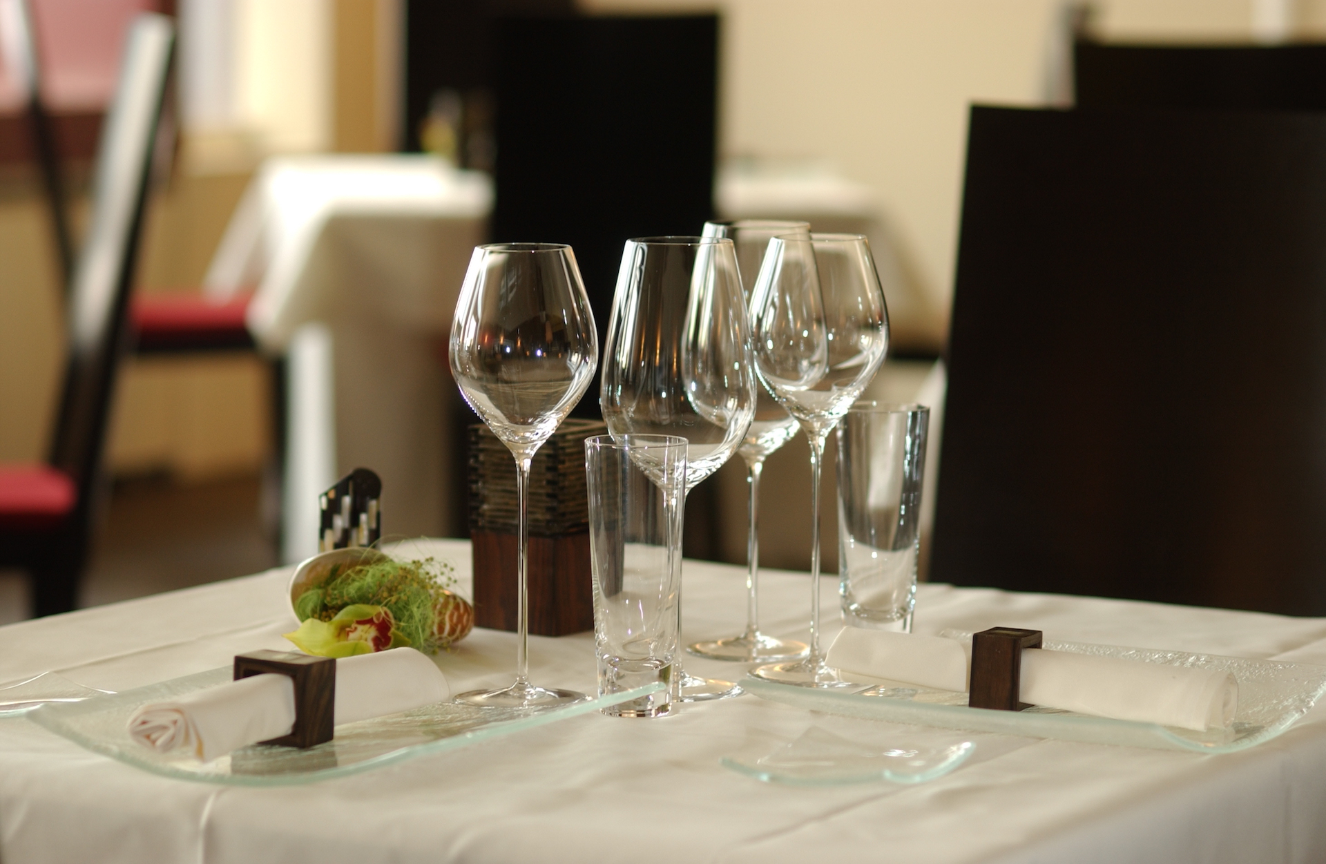 Table set-up at Restaurant Spice / Hotel & Restaurant Rigiblick / Zürich, a Fine Dining concept created by Lucia and Felix Eppisser